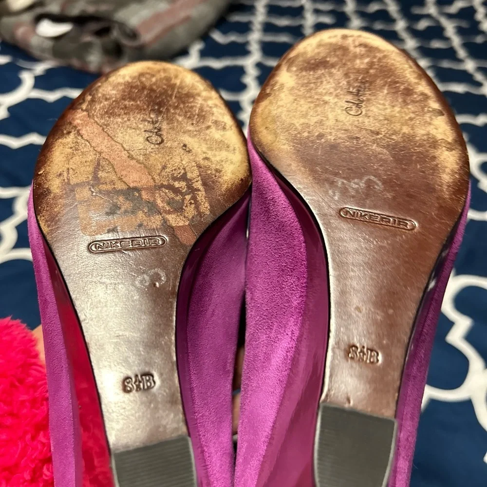 Cole Haan Suede Grape Purple  wedge Heel 8.5